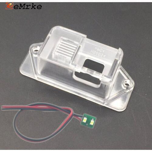 EEMRKE Car Rear View Camera Bracket License Plate Lights with LED Housing Mount for Mitsubishi Lancer (CY0) 2007-2016