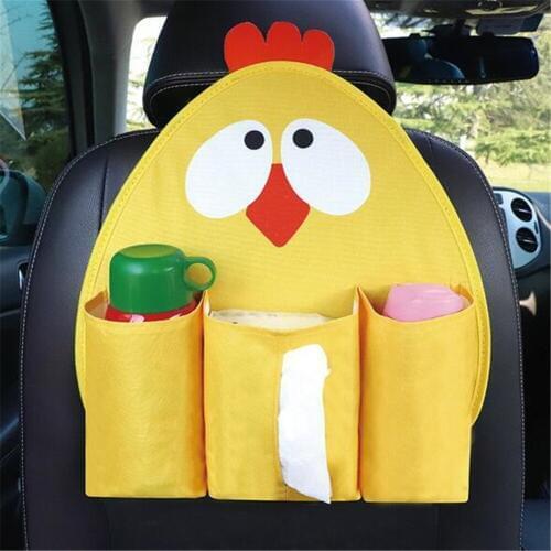 Car Organizer Backseat Bag Feeding Bottle Insulation Storage Bag Tissue Box Car Cup Holder Cartoon Car Seat Organizer for Babies