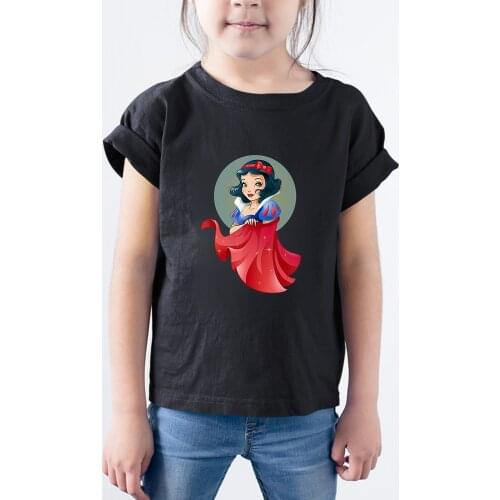 Snow White Short Sleeve Unisex Kids T-Shirts Disney Summer New Products Color T Shirts Children Dropship Harajuku Casual