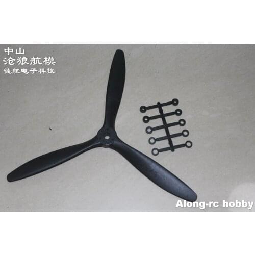 Free Shipping 4 Pcs 3 Blades 8*6 8060 or 9*6 9060 or 10*6 1060 or 11*7 1070 Propeller for RC Plane Airplane Aircraft Spare Part