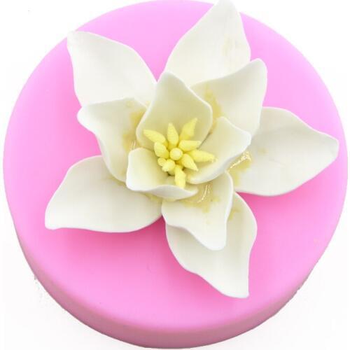 Big Size Orchid shaped Fondant Cake Silicone Mould DIY Baking Tool Flower Handmade Soap chocolate candy cookies Mould