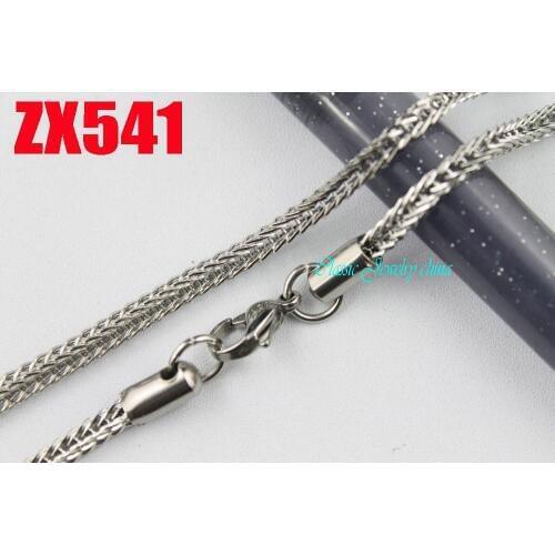 14"-38" length 3mm square foxtail chain stainless steel necklace fashion Sweater chain punk jewelry 20pcs ZX541