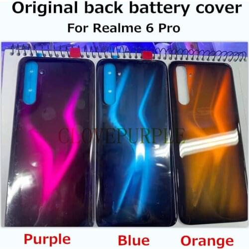 1pcs New Original Back Battery Cover Rear Housing Door Glass Case For OPPO Realme 6 Pro Replacement Parts