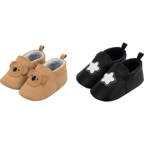 Baby Leather First Walker Shoes Toddler Leather Walking Slippers Infant Home Crib Shoes Newborn Baby Soft Sole Shoes Boys