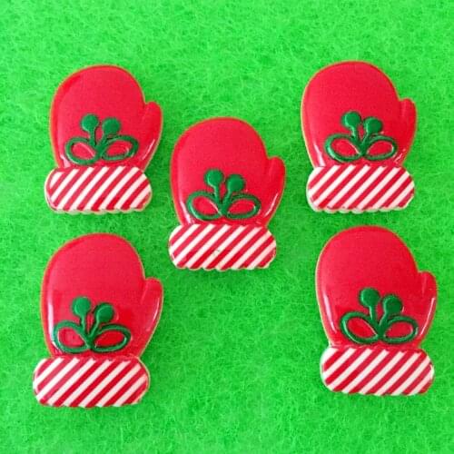 DIY big 10PCS 30mm * 21 mm large size resin DIY series resin handicraft Santa glove scrapbook -A374