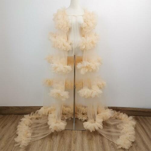 DON&JUDY Tulle Pregnancy Photo Shoot Cape Dresses With long Train Soft Tulle Plus Size Maternity Gown Party Wedding Cape Dress