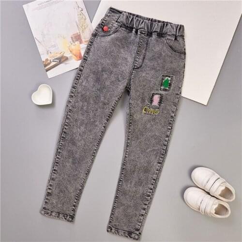 IENENS Grils Jeans Kids Straight Jean 2020 New Causal Trousers High-Waist Pants 5-11 Years Child Streetwear Jeans
