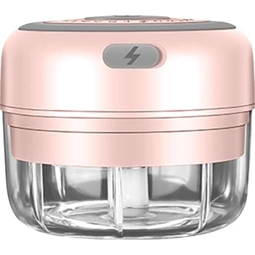 Electric Vegetable Grinder Garlic Puller Auxiliary Cooking Machine Masher Handheld Cut Vegetables Mill Baby Mini Pink Chopper