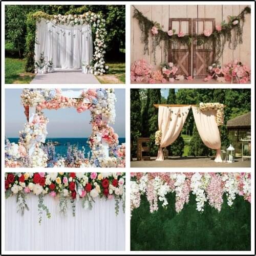 Flower Wall Honeymoon Beautiful Backdrops Artistic Photos Background Decorations for Wedding Party Ceremony Photography Props