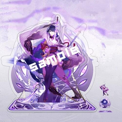 Game Genshin Impact Raiden Shogun Baal Yoimiya Zhongli Hutao Xiao Ayaka Cartoon Stand Figure Model Plate Decktop Decor Cosplay