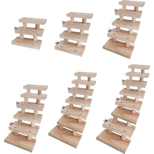 Natural Wooden 3/4/5/6/7/8 Layers Hamster Ladder Toys Pet Parrot Climbing Stairs Gifts Cage Accessory