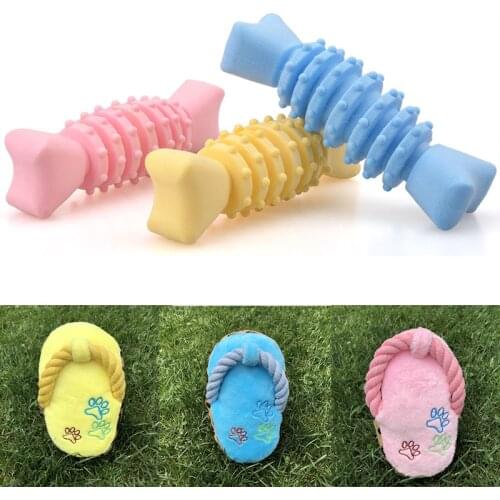 Pet Molar Toys Dog Shoes for Small Dog Toys Plush Flip Flop Puppy Chew Toys Squeaker for Small Medium Dog Milk Smell Fish Bone
