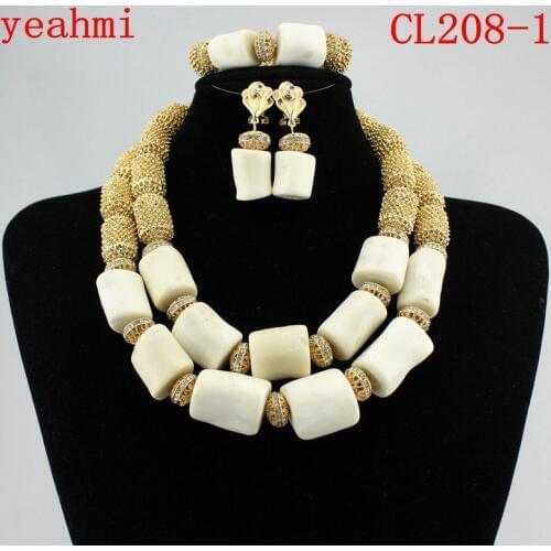2019 Stylish Red African Costume Jewelry Set Nigerian Wedding African Coral Beads Jewelry Set Handmade Free Shipping CL208-1
