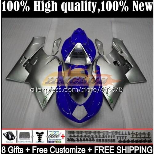 Body For MV Agusta F4 R312 750S 1000 R 750 1000CC Kit 51CL.58 1000R 312 1078 1+1 2005 2006 MA MV F4 05 06 Fairings silver blue
