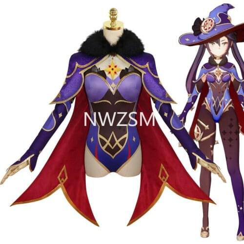 Game Genshin Impact Mona Megistus Astral Reflection Cosplay Costume Cute Enigmatic Astrologer Bodysuit