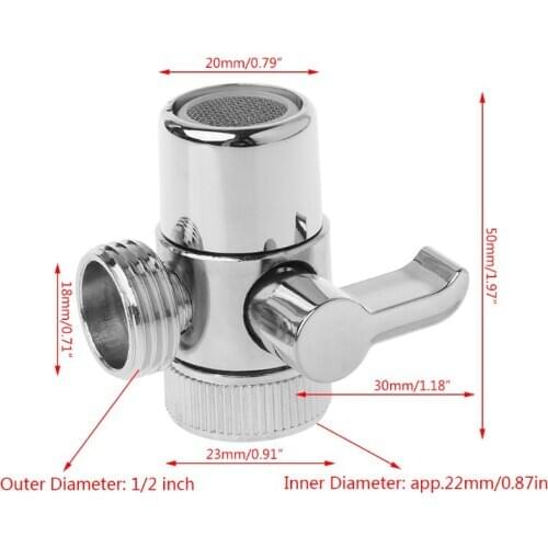 Brass 3-way Diverter Valve Faucet Connector Adapter Three Head Function Switch P31A