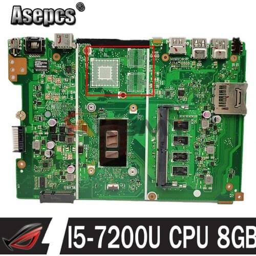 X441UA mainboard I5-7200U CPU 8GB RAM For ASUS X441UA X441UV X441UB X441UQ X441U A441U F441U Laptop Motherboard tested full ok