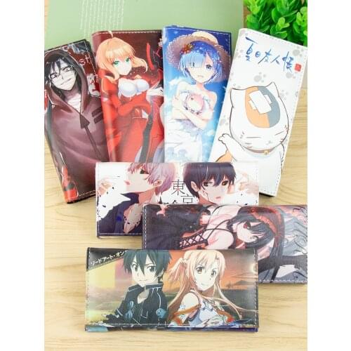Anime Sword Art Online Wallet Cartoon Cosplay Demon Slayer Purse Cute Rem Burse