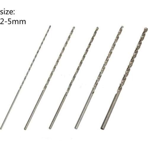 Diameter 2/3 / 3.5 / 4 / 5x160mm each 1 extra long high speed steel drill straight shank twist drill set