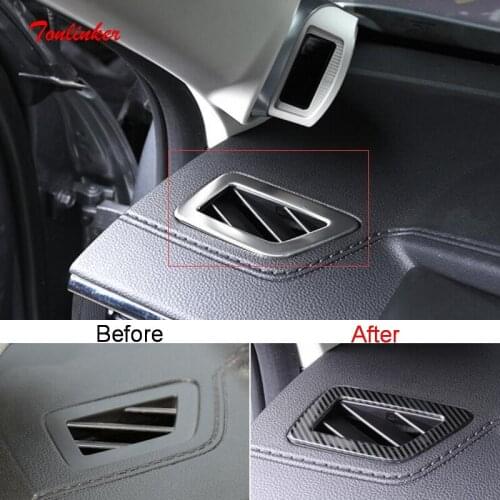 Tonlinker Interior Dashboard Beside Outlet Cover For Great Wall Haval JOLION 2021 Car Styling 2PCS Stainless Steel Cover Sticker