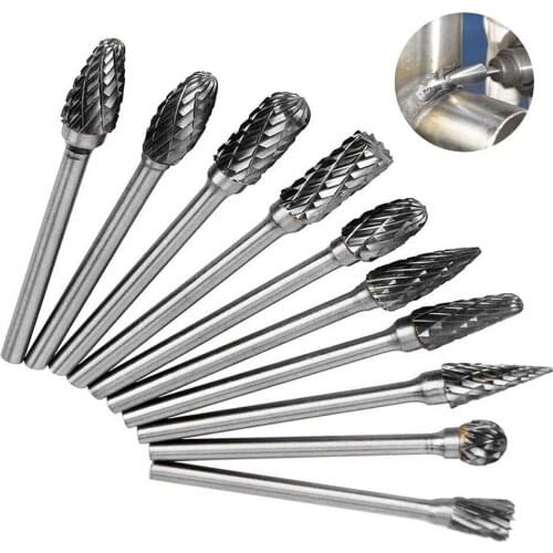 Tungsten Carbide Rotary File Hard Alloy Rotary Bur Drill Bit Engraving Cutter 3x6mm Shank Grinding Head For Drill Bits