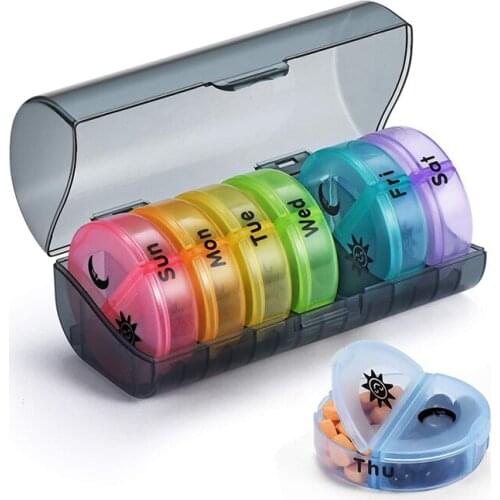 New Pill Storage Box, 2 Times A Day, Weekly Am Pm Pill Box, Large Capacity 7-Day Pill Box, Suitable For Pills