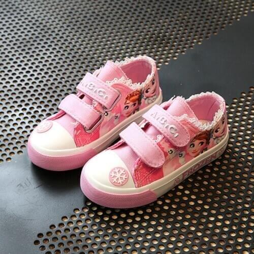 2019 New Style Cartoon Girls Canvas Shoe Low Top Children sport Shoes Students Casual Shoes Anti-slip Wear-Resistant Big Kids