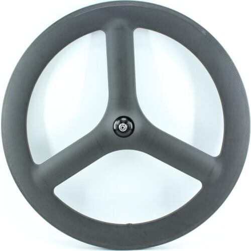 New 700C Fixed Gear Track Road bike matt 3K full carbon bicycle wheelset Tri-spoke and tubular rim integrated with hub Free ship