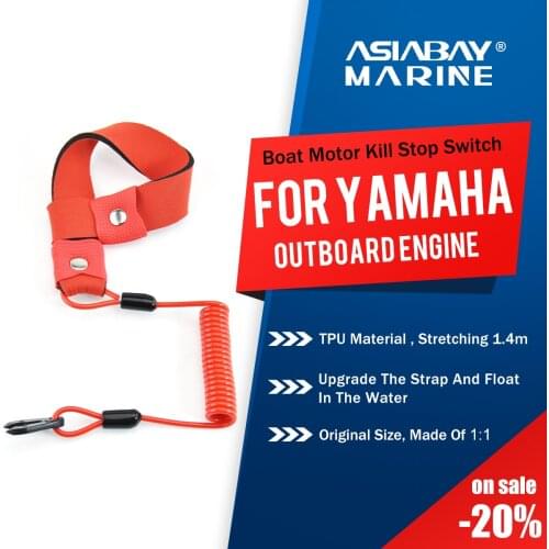 Yamaha Marine Outboard Engine Boat Motor Kill Stop Switch For 2-425hp Key Rope Safety Lanyard Tether