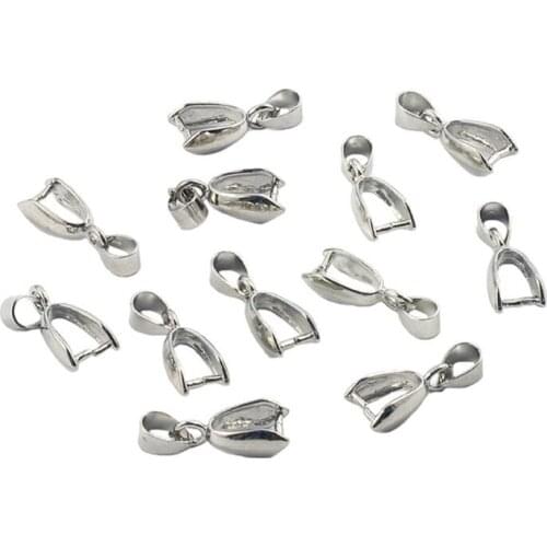 10 Pcs/Set Pendant Buckle Jewelry Making Necklace Charms Buckles DIY Stone Supplies Snap Joint Clasp Alloy Silver Gold