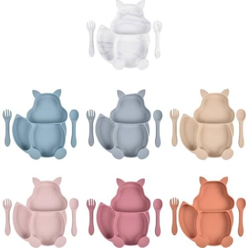 Suction Plates for Infant 100% Silicone Plates Microwave Dishwasher Friendly