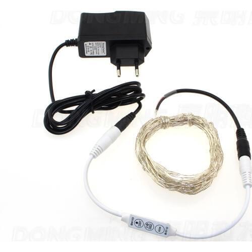 5m 50leds led christmas tree light 12V white / RGB led string light with DC connectors + 3key controller + 12V 1A power adapter