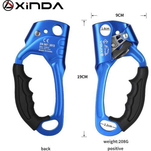 XINDA Outdoor Sports Rock Climbing Right Hand Ascender Device Mountaineer Handle Ascender Climbing Rope Tools
