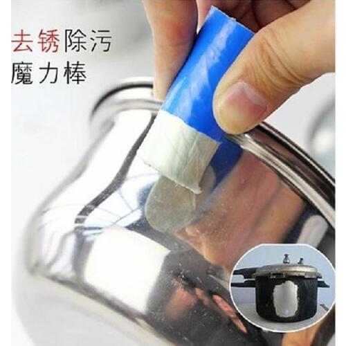 High Tech Magic Cleaning Tool stainless steel Metal Brush stick Pot Pan Scourer cooker knife gas-over Rust Remover home Kitchen