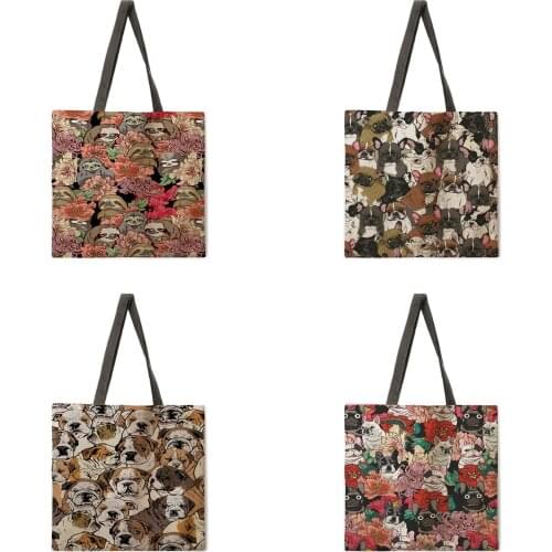 Womens Shoulder Bags Flowery Bucket Print Tote Bag Foldable Shopping Bag Reusable Beach Bag Linen Tote Bag Casual Tote Bag