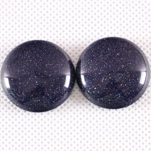 2Pcs/Lot 25MM Round Natural Stone Bead Blue Sandstone CAB Cabochon For Jewelry Making DIY Bracelet Necklace Pendant K1070