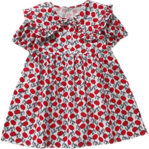 2021 Summer Casual Solid Girls Dress Cartoon Kids Dresses For Girls High Quality Fashion Girl Clothes