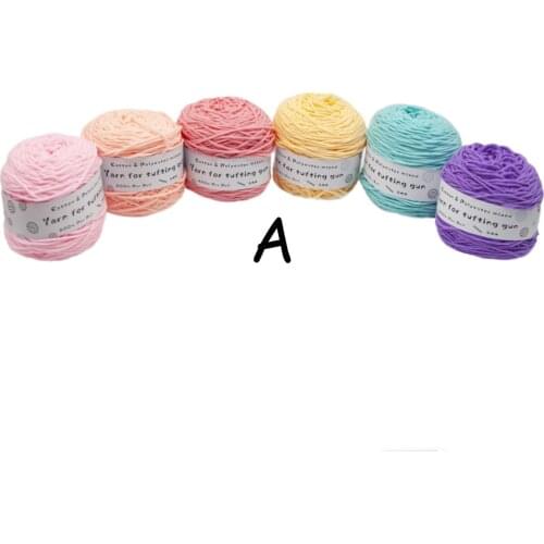 6roll/set 200M Solid Tufting Yarn 8 Strands Cotton Yarn For Tufting Gun Monk Cloth 24Color Knitting Thread Poke embroidery