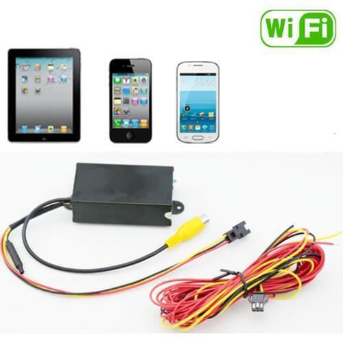 Wifi backup reverse camera with RCA Jack system wireless android work for any type camera installed for car parking reversing