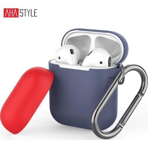 For Apple Airpods Case Duotone Ultra Thin Silicone Protective Cover Skin Pouch with Keychain for Apple AirPods Charging Box Case
