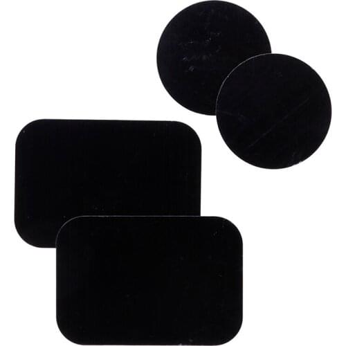 Black Metal Universal Plate disk iron sheet for Iphone samsung 2 Round +2 Square Magnet Magnetic Car mobile Phone Stand holder