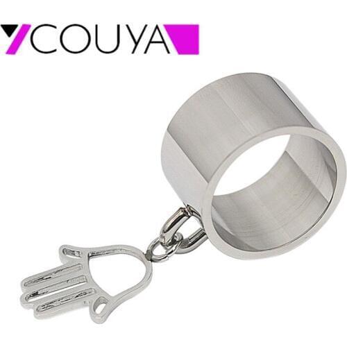 COUYA Women Elegant Ring Unique Design Hand Pendant Width Finger Rings Vintage Party Wedding Rings For Women Fashion Jewelry