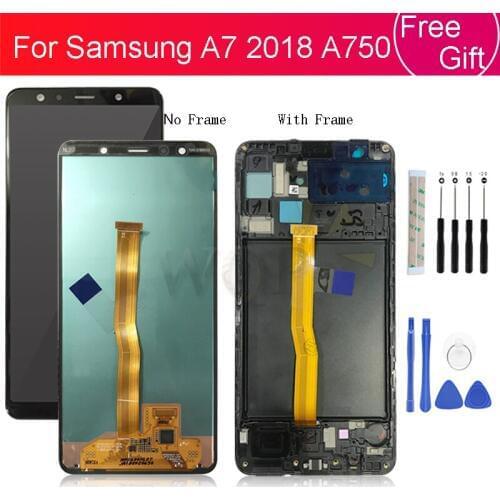 For Samsung Galaxy A7 2018 SM-A750F A750F A750 LCD Display with frame Touch Screen Digitizer Assembly replacement repair parts