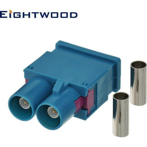 Eightwood Automative GSM Antenna Connector Fakra Code Z Long Version Double Male Crimp Attachment for RG316 RG174 LMR100 Cable