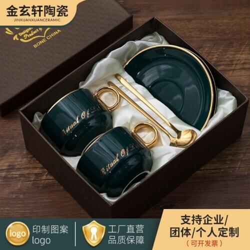 European light luxury flower ceramic coffee cup and saucer fashion Phnom Penh practical gift coffee spoon and Saucer Set Cup