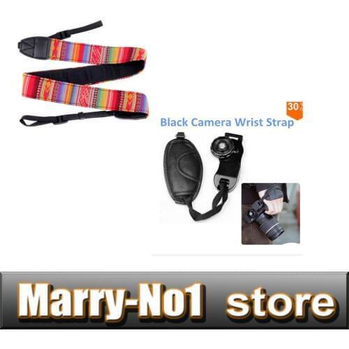 Camera shoulder Neck strap + Wrist hand grip strap For Can&n 10D 20D 30D 40D 50D 350D 450D 550D 650D 1000D Nik&n D40 D90 D3100