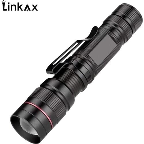 Pocket Mini Flashlight Pen Light XPE LED Zoomable Focus 3 Mode 800Lumens Aluminum LED Mini Torch Lamp By 1*AA/14500 for Camping