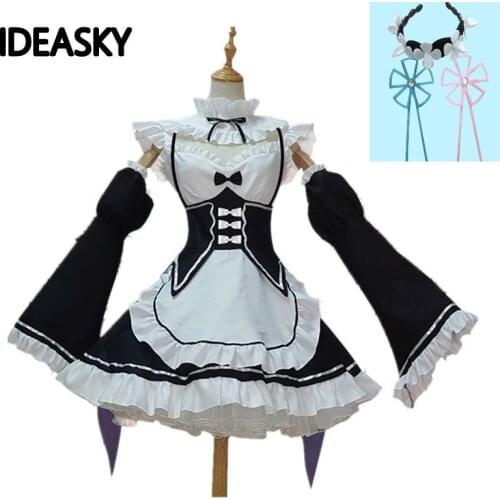 Re zero ram and rem cosplay re: zero kara hajimeru isekai seikatsu relife maid costume cosplay lolita japanese anime costumes