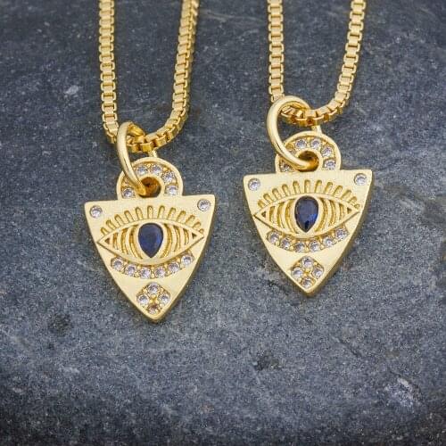 Classic Geometric Evil Eye Choker Necklace Gold Chain Charm Pendants Crystal Necklace For Women Fine Party Birthday Jewelry Gift