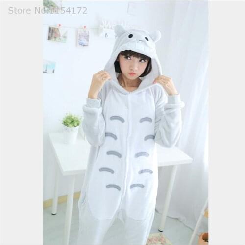 Totoro Kigurumi Onesies Pajamas Panda Stitch Adult Flannel Dinosaur Animal Kigurumi Pajamas Unicorn Cosplay Onesies Cartoon